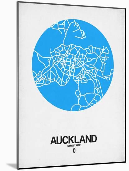 Auckland Street Map Blue-NaxArt-Mounted Art Print