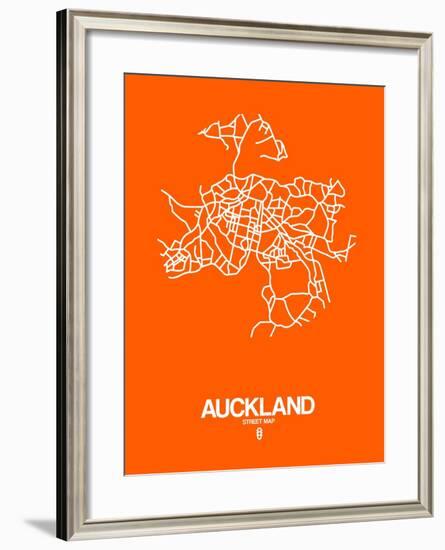 Auckland Street Map Orange-NaxArt-Framed Art Print