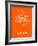 Auckland Street Map Orange-NaxArt-Framed Art Print