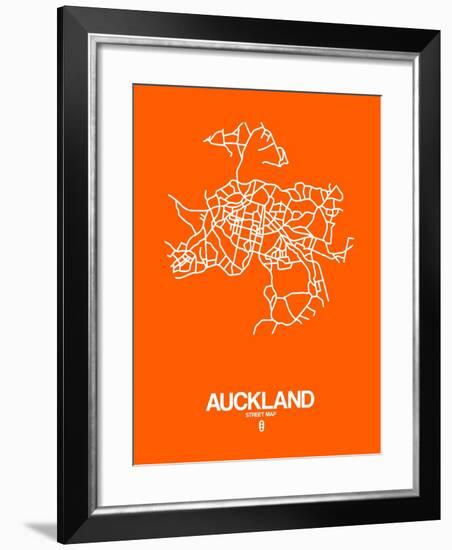 Auckland Street Map Orange-NaxArt-Framed Art Print