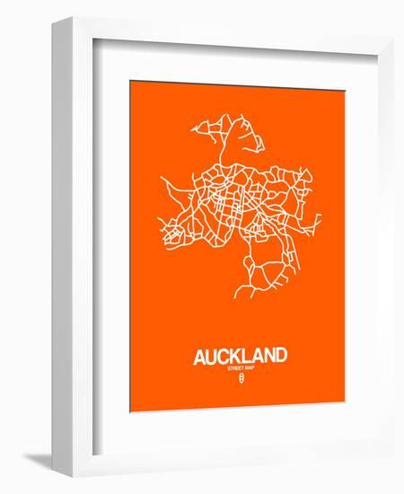 Auckland Street Map Orange-NaxArt-Framed Art Print