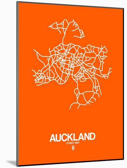 Auckland Street Map Orange-NaxArt-Mounted Art Print