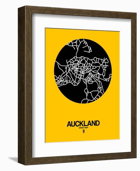 Auckland Street Map Yellow-NaxArt-Framed Art Print