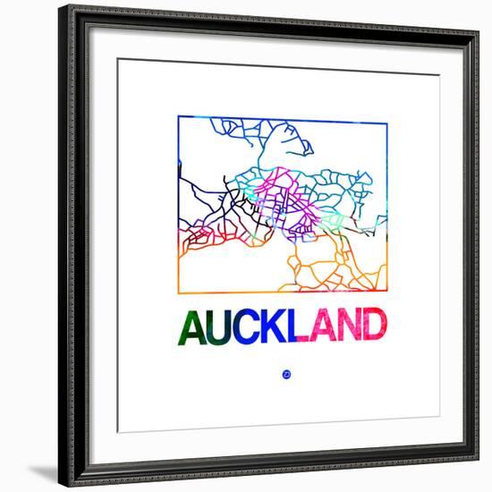 Auckland Watercolor Street Map-NaxArt-Framed Art Print