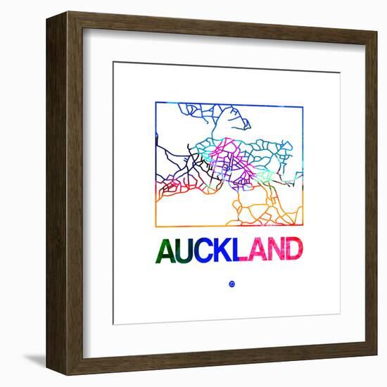 Auckland Watercolor Street Map-NaxArt-Framed Art Print