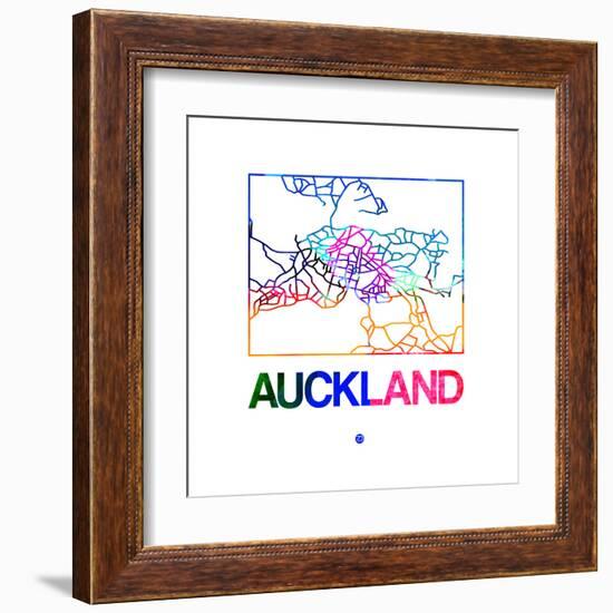 Auckland Watercolor Street Map-NaxArt-Framed Art Print