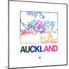 Auckland Watercolor Street Map-NaxArt-Mounted Art Print