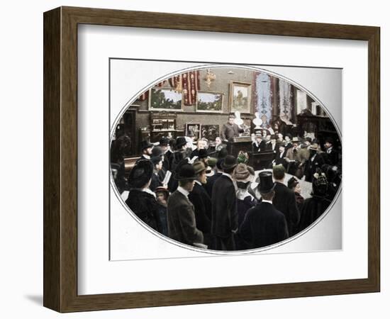 Auction in progress at Phillips auctioneers, London, c1901 (1901)-Unknown-Framed Photographic Print