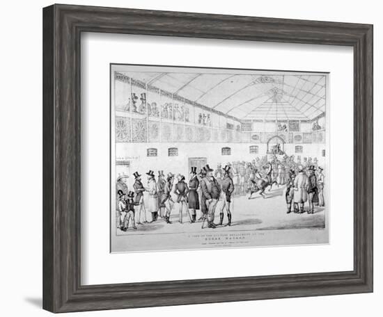 Auction Rooms at Aldridge's Horse Repository, St Martin's Lane, Westminster, London, 1824-null-Framed Giclee Print