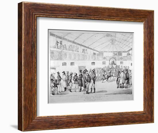 Auction Rooms at Aldridge's Horse Repository, St Martin's Lane, Westminster, London, 1824-null-Framed Giclee Print