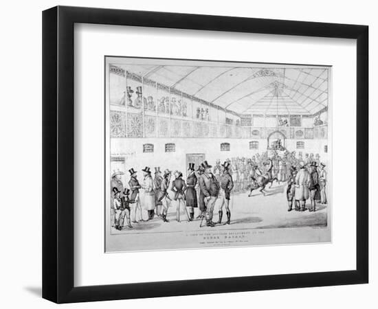 Auction Rooms at Aldridge's Horse Repository, St Martin's Lane, Westminster, London, 1824-null-Framed Giclee Print