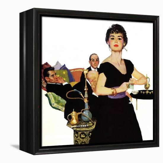 Auctioned Bride - Saturday Evening Post "Men at the Top", October 16, 1954 pg.34-Coby Whitmore-Framed Premier Image Canvas