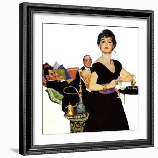 Auctioned Bride - Saturday Evening Post "Men at the Top", October 16, 1954 pg.34-Coby Whitmore-Framed Giclee Print