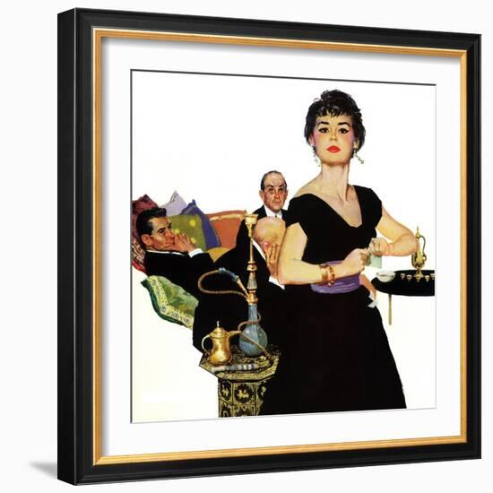 Auctioned Bride - Saturday Evening Post "Men at the Top", October 16, 1954 pg.34-Coby Whitmore-Framed Giclee Print