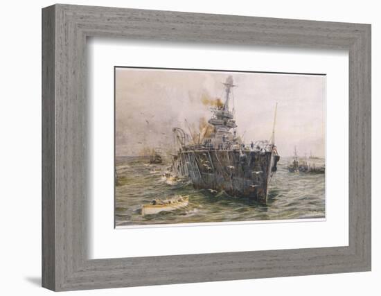 Audacious' One of the Most Powerful Members of the Allied Fleet is Sunk by a German Mine-William Lionel Wyllie-Framed Photographic Print