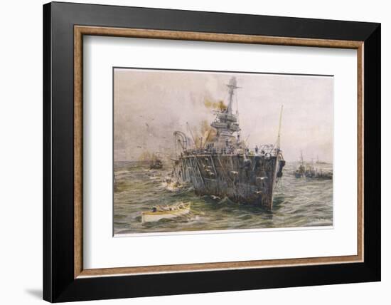 Audacious' One of the Most Powerful Members of the Allied Fleet is Sunk by a German Mine-William Lionel Wyllie-Framed Photographic Print