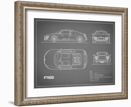 Audi R8 V10-Grey-Mark Rogan-Framed Art Print