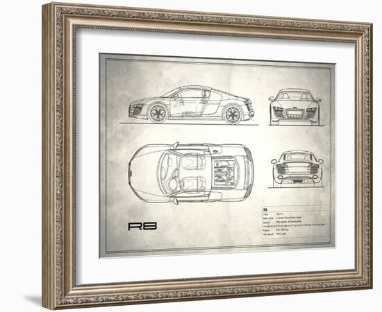 Audi R8 V10 White-Mark Rogan-Framed Art Print