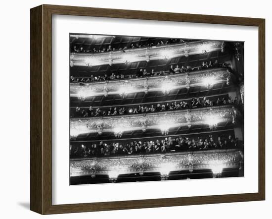 Audience Applauding Ballet Performed in the Bolshoi Theater-null-Framed Photographic Print