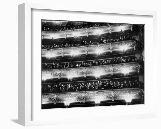 Audience Applauding Ballet Performed in the Bolshoi Theater-null-Framed Photographic Print