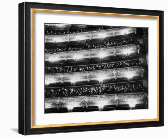 Audience Applauding Ballet Performed in the Bolshoi Theater-null-Framed Photographic Print