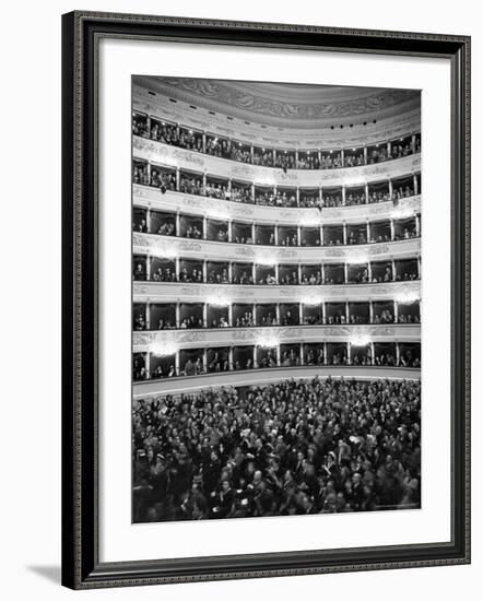 Audience at Performance at La Scala Opera House-Alfred Eisenstaedt-Framed Photographic Print