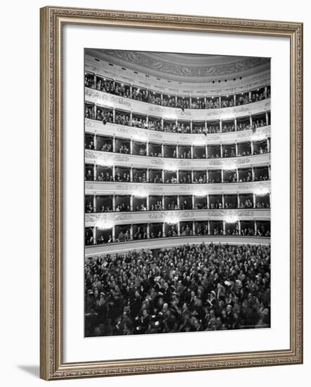 Audience at Performance at La Scala Opera House-Alfred Eisenstaedt-Framed Photographic Print