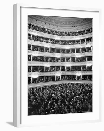 Audience at Performance at La Scala Opera House-Alfred Eisenstaedt-Framed Photographic Print