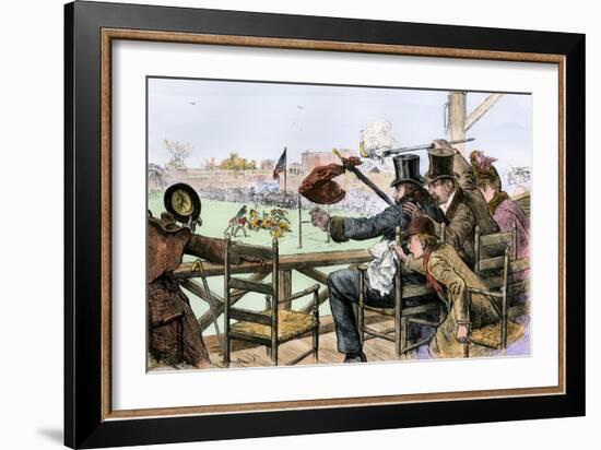 Audience Enjoying a College Football Game, 1880s-null-Framed Giclee Print