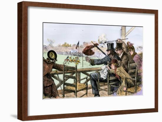 Audience Enjoying a College Football Game, 1880s-null-Framed Giclee Print