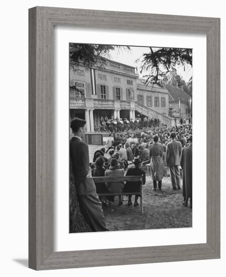 Audience Enjoying the Vienna Philharmonic Orchestra Performing an Outdoor Mozart Concert-null-Framed Photographic Print