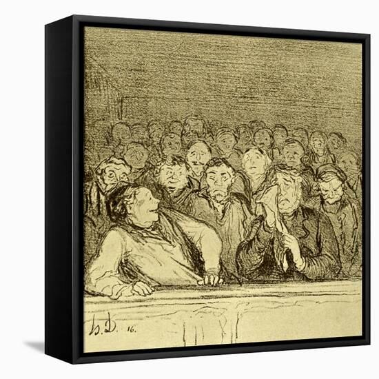 Audience in the Gallery-Honore Daumier-Framed Premier Image Canvas