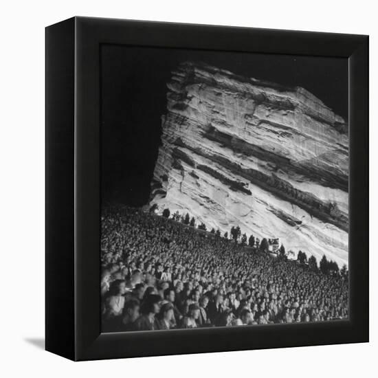 Audience Members Enjoying the Natural Acoustics of the Red Rocks Amphitheater During a Concert-John Florea-Framed Premier Image Canvas