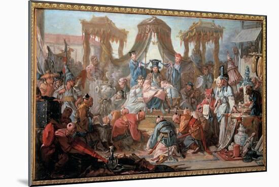 Audience of the Emperor of China the Subjects Prostrate before the Emperor. Painting by Francois Bo-Francois Boucher-Mounted Giclee Print