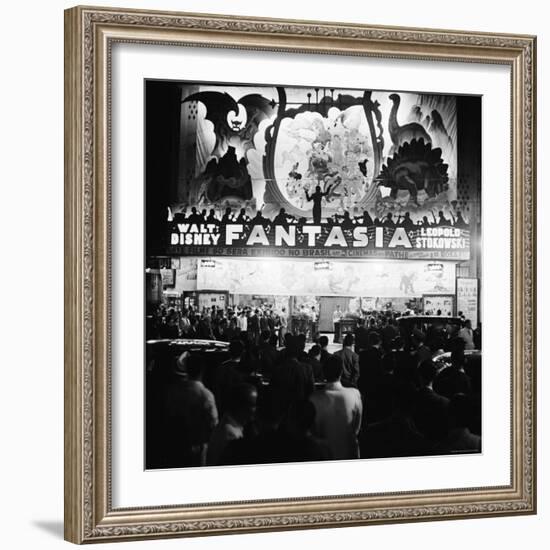 Audiences Gathered Outside Theater For the Brazilian Premiere of Walt Disney's "Fantasia"-Hart Preston-Framed Photographic Print