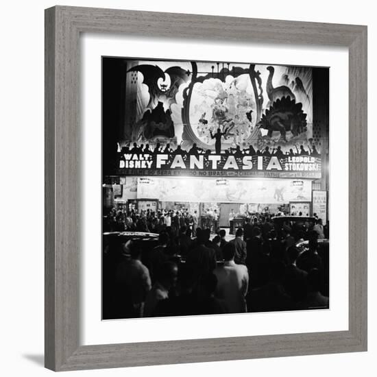 Audiences Gathered Outside Theater For the Brazilian Premiere of Walt Disney's "Fantasia"-Hart Preston-Framed Photographic Print