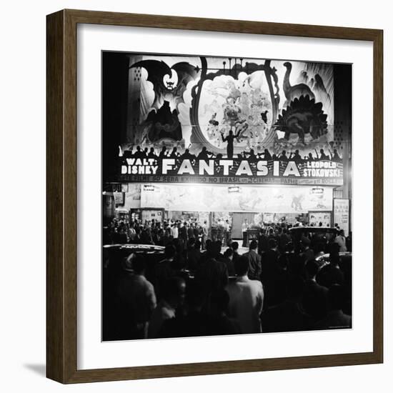 Audiences Gathered Outside Theater For the Brazilian Premiere of Walt Disney's "Fantasia"-Hart Preston-Framed Photographic Print