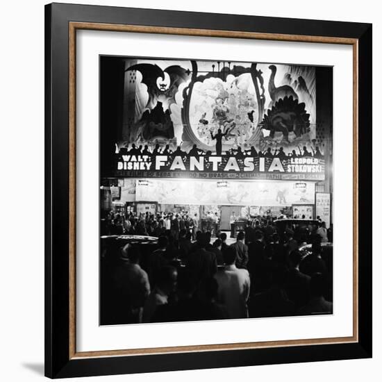 Audiences Gathered Outside Theater For the Brazilian Premiere of Walt Disney's "Fantasia"-Hart Preston-Framed Photographic Print