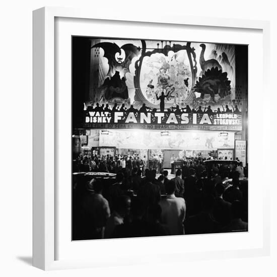 Audiences Gathered Outside Theater For the Brazilian Premiere of Walt Disney's "Fantasia"-Hart Preston-Framed Photographic Print