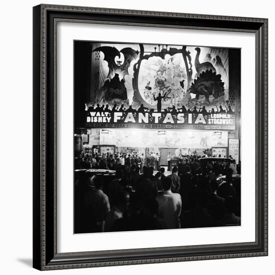 Audiences Gathered Outside Theater For the Brazilian Premiere of Walt Disney's "Fantasia"-Hart Preston-Framed Photographic Print