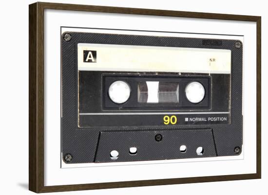 Audio Cassette Isolated on White-Zibedik-Framed Art Print