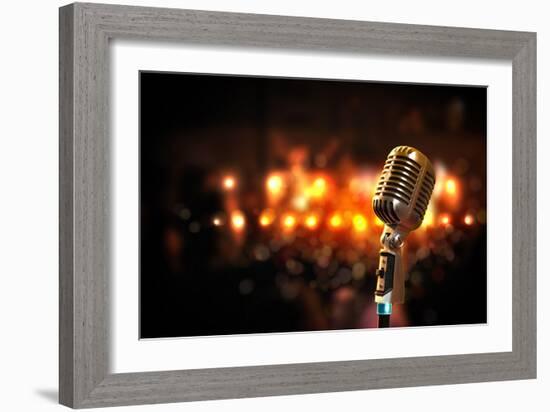 Audio Microphone Retro Style-Sergey Nivens-Framed Art Print