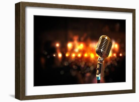 Audio Microphone Retro Style-Sergey Nivens-Framed Art Print