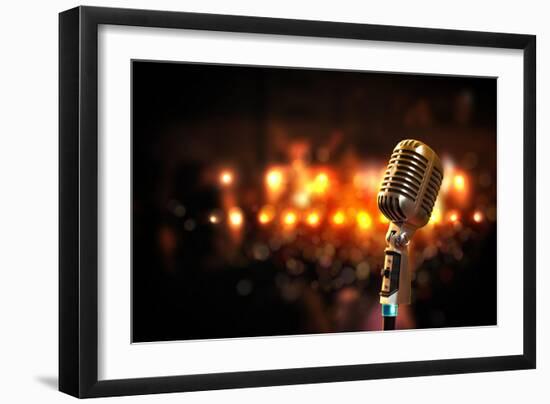 Audio Microphone Retro Style-Sergey Nivens-Framed Art Print