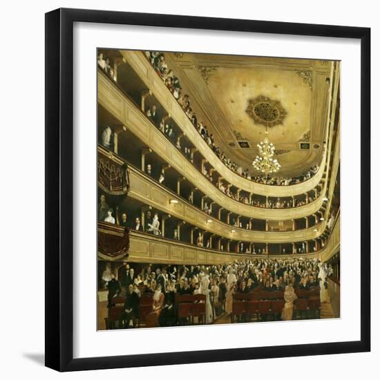 Auditorium in the "Altes Burgtheater", the old Court Theatre, replaced by a new building in 1888.-Gustav Klimt-Framed Giclee Print