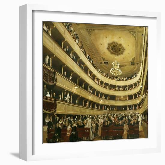 Auditorium in the "Altes Burgtheater", the old Court Theatre, replaced by a new building in 1888.-Gustav Klimt-Framed Giclee Print