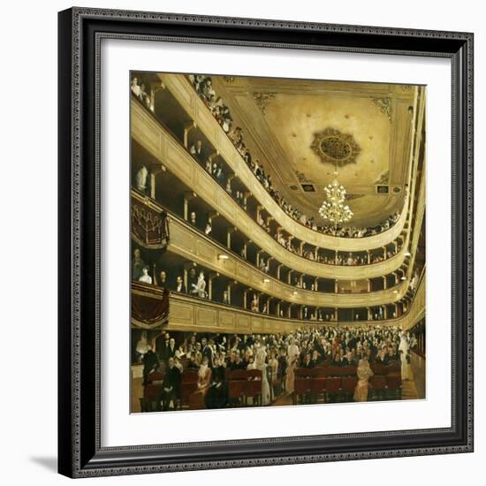 Auditorium in the "Altes Burgtheater", the old Court Theatre, replaced by a new building in 1888.-Gustav Klimt-Framed Giclee Print