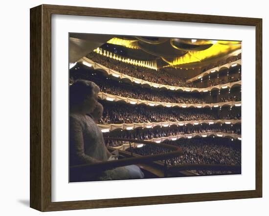 Auditorium of Metropolitan Opera Packed to Capacity, Night of Inaugural Performance, Lincoln Center-John Dominis-Framed Photographic Print