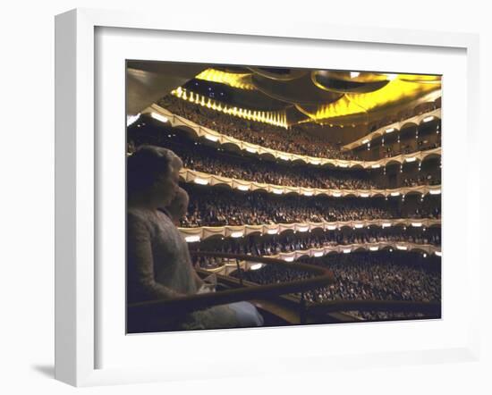 Auditorium of Metropolitan Opera Packed to Capacity, Night of Inaugural Performance, Lincoln Center-John Dominis-Framed Photographic Print