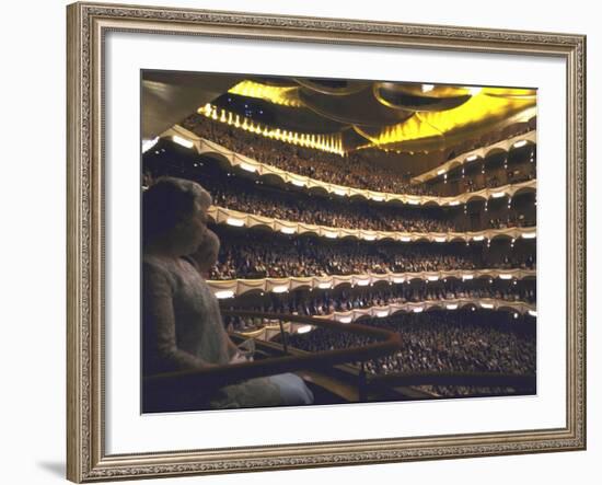 Auditorium of Metropolitan Opera Packed to Capacity, Night of Inaugural Performance, Lincoln Center-John Dominis-Framed Photographic Print